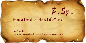 Podwinetz Szalóme névjegykártya